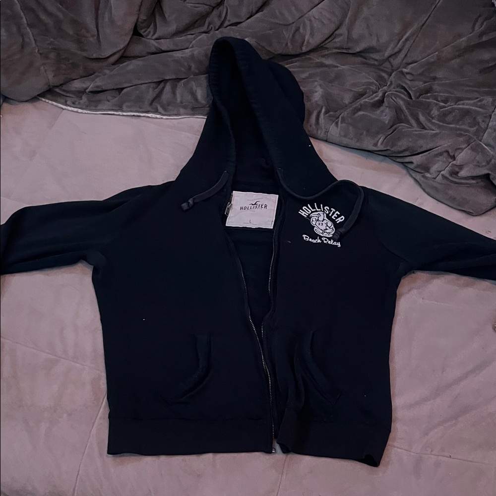 Hollister Navy Blue Zip-Up Hoodie